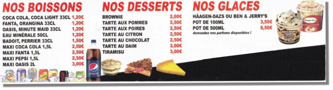 Nos Desserts et Boissons